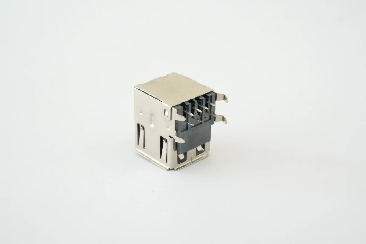 USB 2.0 双层90度弯脚母座(带双弹) 2